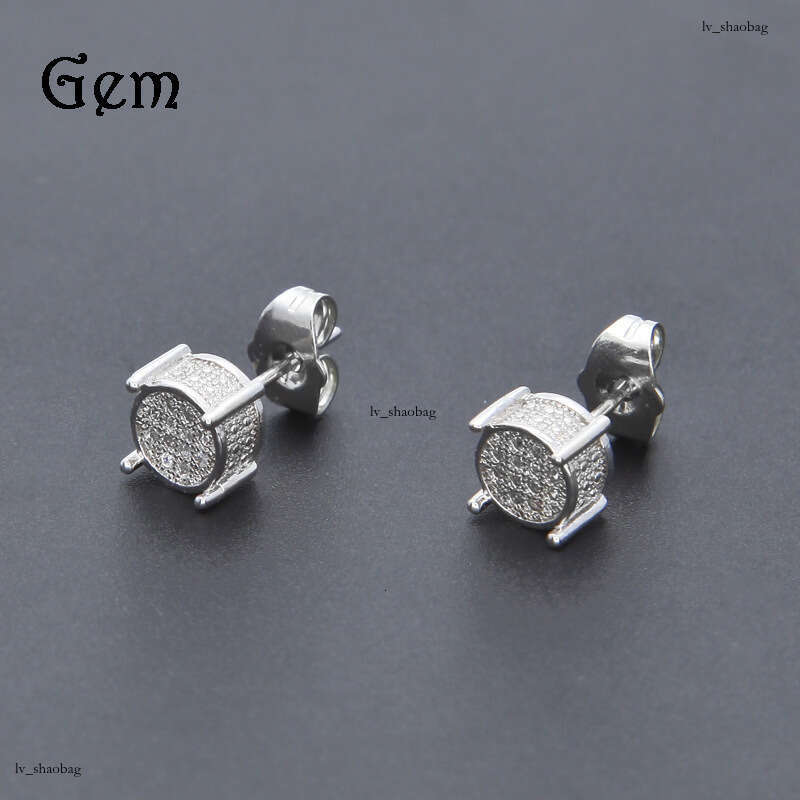 Hip-Hop Jewelry Zircon Micro-Inlaid Round Earrings Accessories