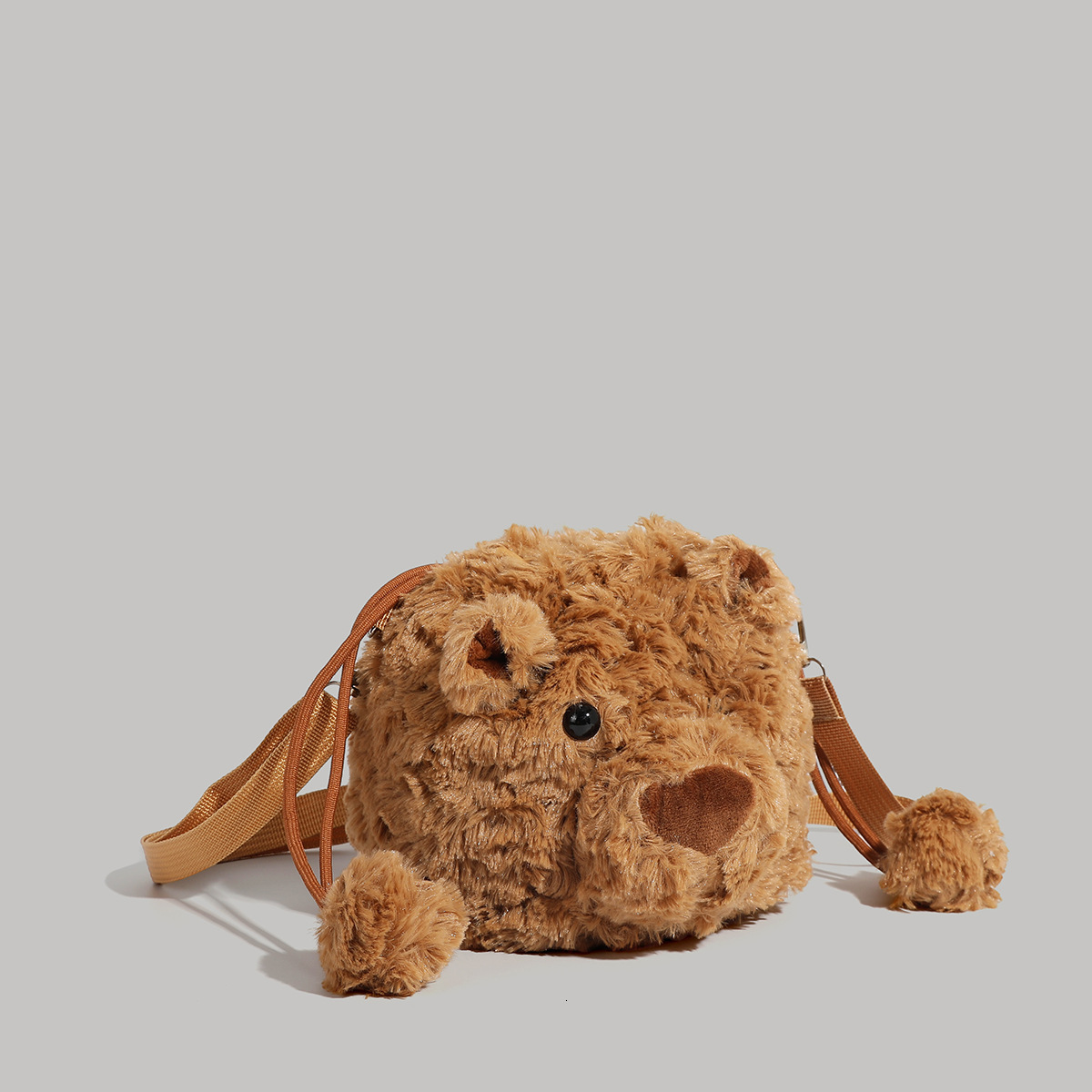 Cute Plush Single Shoulder for Women Barcelona Bear Head Crossbody Bag ddmymoon