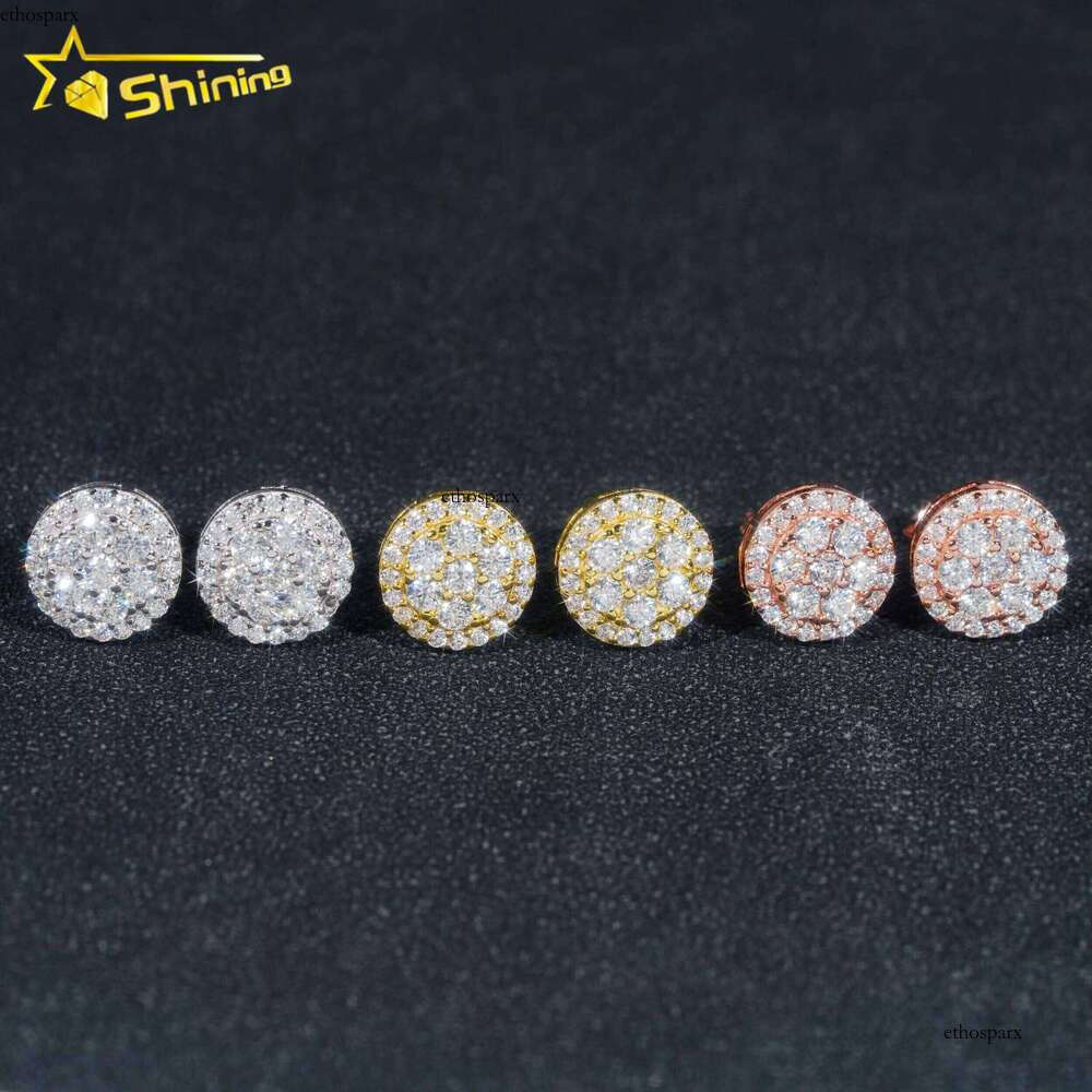 Gra Certificate Pass Dia Tester Iced Out Hip Hop Jewelry Popular Sterling Sier VVS Moissanite Stud Earrings