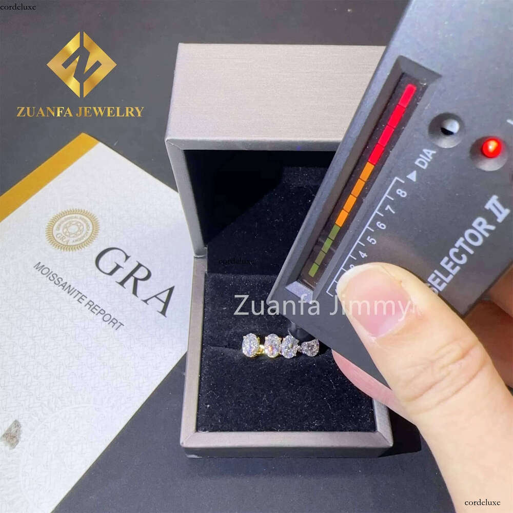 Pass Dia Tester GRA Certificates Screw Back Iced Out Man Oval Crushed Brilliant Cut VVS Moissanite Hip Hop Earring