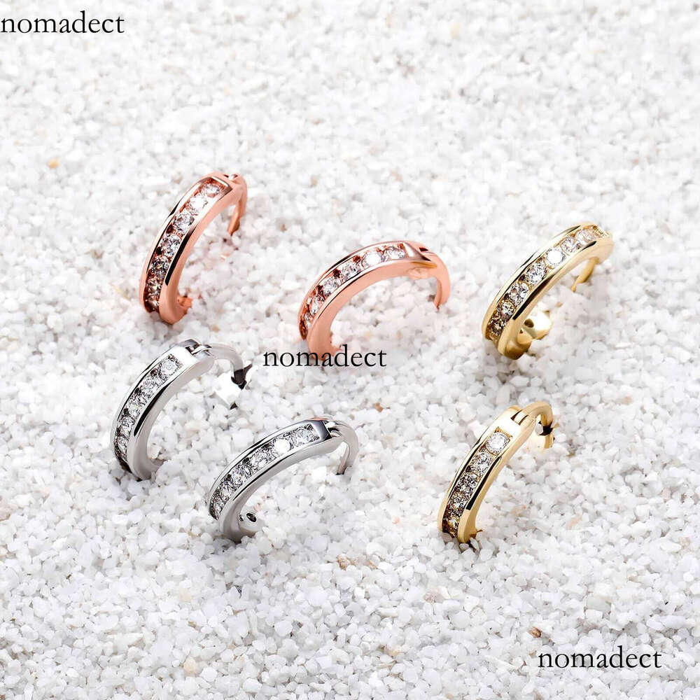 Mens Ins Trendy Ring Unisex Hip Hop Earrings Personalized Simple Dia Hie Hoop Earring Dangle Ear Rings Cute 14K Gold Bling Brincos