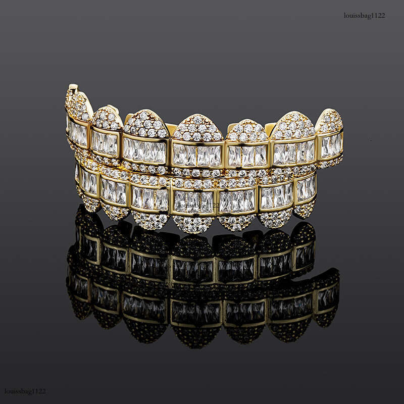 Hip Hop Eight Teeth T Square Zircon Christmas Costume Big Gold Funny Unisex Braces Accessories