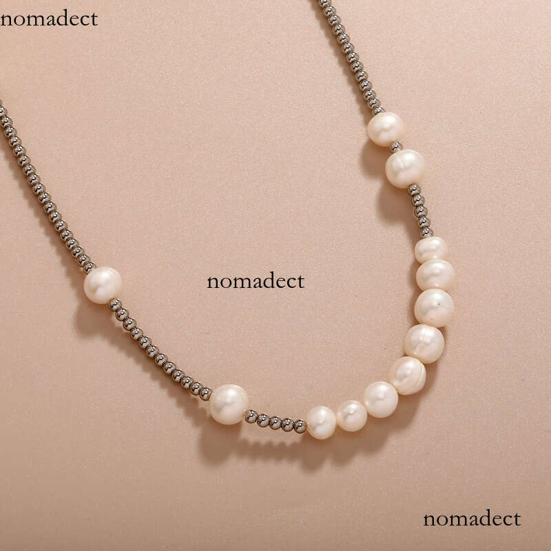 Pearl Sterling Silver Necklace Hip-Hop Trendy Simple Clavicle Chain