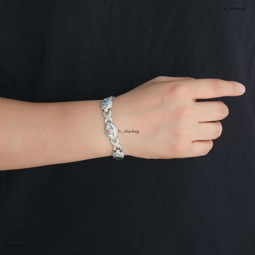 Hip Hop 14mm Eye Infinite Colorful Zircon Figure-8 Cuban Chain Creative Niche Men's Bracelet