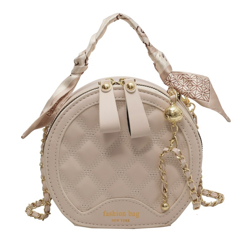 New Cross-border Quilted Luxury Bag Designer Bag Embroidery Small Round Bag For Women With Chain Shoulder Strap And Gold-stamped Frame Handbag And Sho