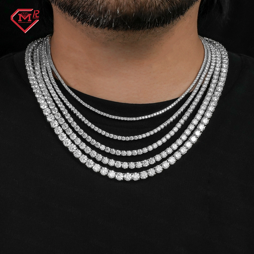 2mm Tennis Chain VVS Lab Grown Diamond Bracelet Necklace IGI Certified 925 Silver Diamond Chain