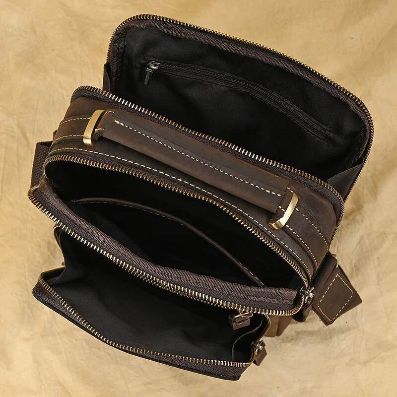 Newsbirds Leather Shoulder Vintage Style Crossbody Books School Of Men Male Daily Messenger Bag Crazy Horse Skin
