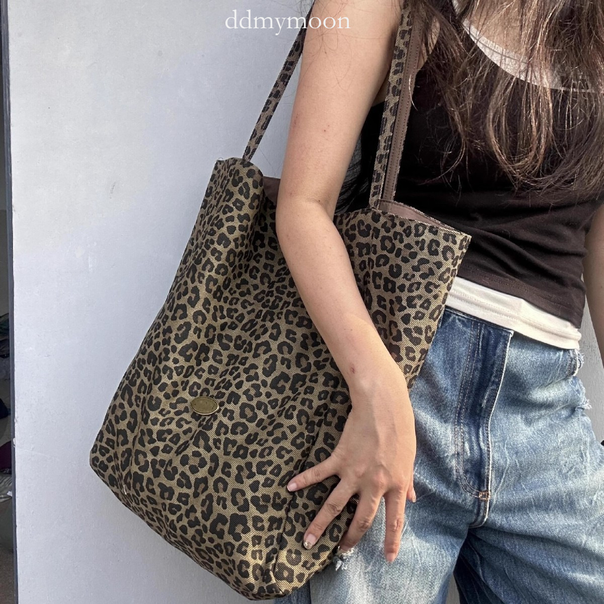 Casual Commuting Large Capacity Leopard Print 2025 New Autumn Winter Single Shoulder Tote Bag ddmymoon