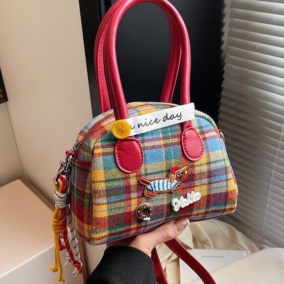 2025 New Single Shoulder Crossbody Plaid Fashion Cute Bag for Women ddmymoon