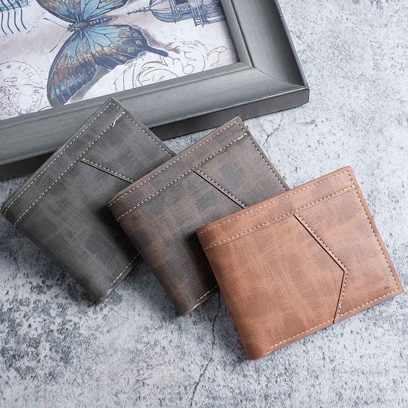 Men's Short Multi-card Slot Business Wallet Fashion Men's Zipper Coin Purse Luxury Bag Large Capacity Men's Youth Money Clip