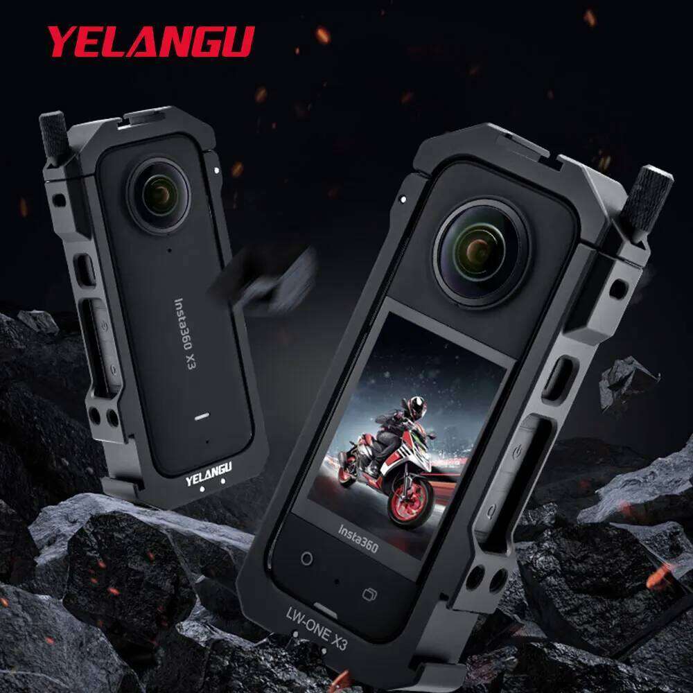 YELANGU Metal Protective Cage Case for Insta360 Frame Rig with Cold Shoe Mount for Insta 360 X3 Action Camera Accessories