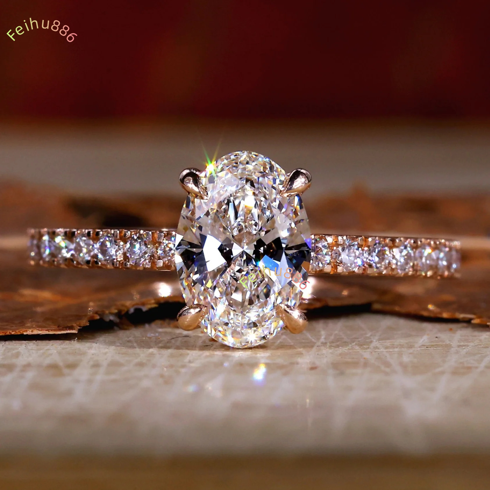 IGI GIA Certified HPHT CVD Lab Grown Oval Cut Diamond 3 Carats 14K Real Gold Jewelry Engagement Wedding Ring for Women Man