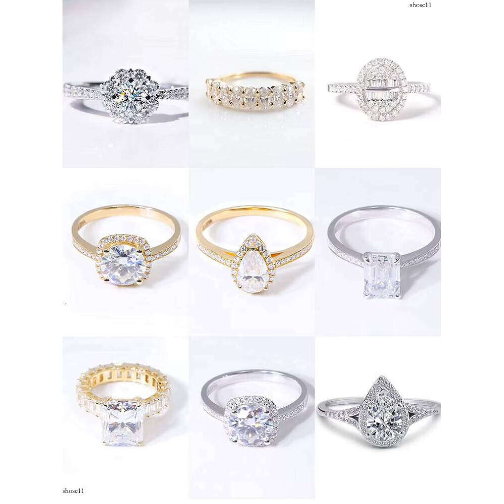 Hot Sale Custom Gold Bling White Round 1.0ct 4 Claw Prongs Moissanite Dia Women Engagement Wedding Ring
