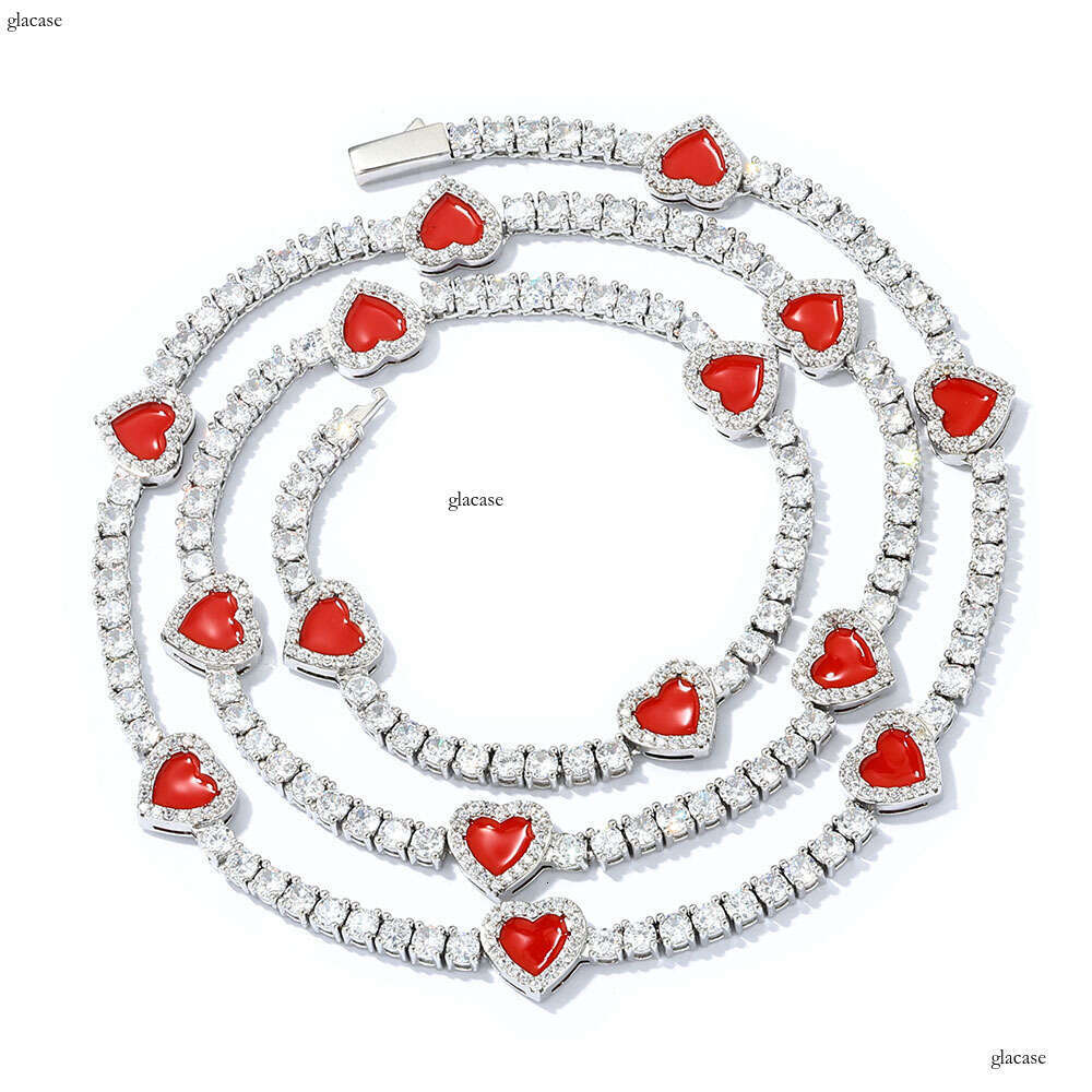 Heart Tennis Chain Ins Style Hip-Hop Jewelry Trendy Necklace Personality Versatile Men's Bracelet