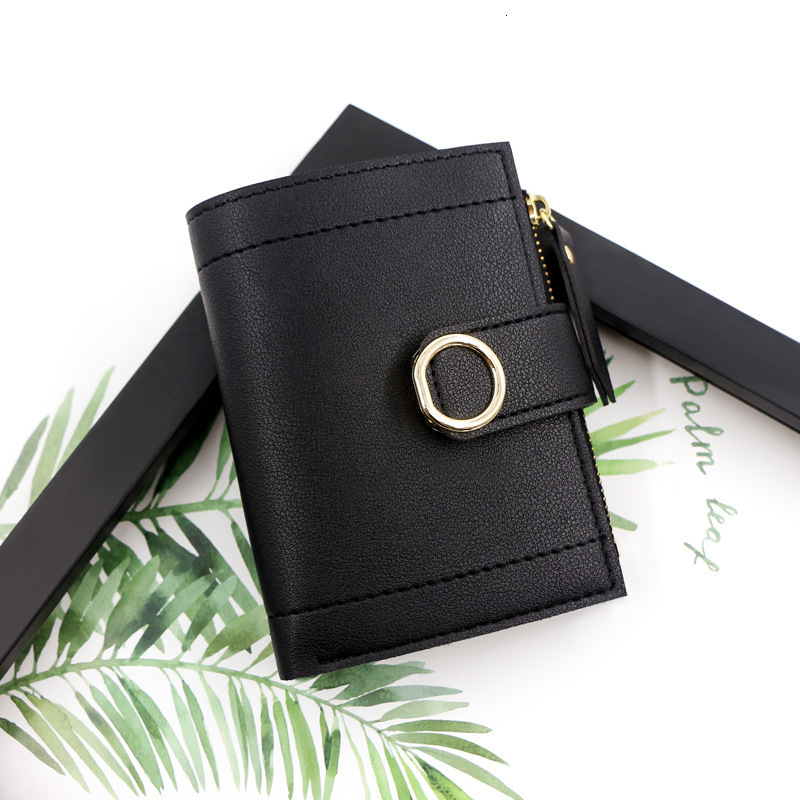 Factory Direct Supply New Women's Zipper Short Wallet Buckle Fresh Artistic Small Square Luxury Bag Bag Coin Purse Women's Bag