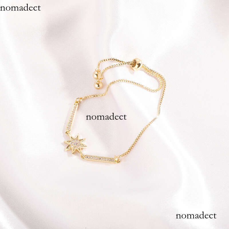 Ins Style Independent Packaging Women's Adjustable Length Eight-Pointed Star Light Versatile Bracelet Jewelry