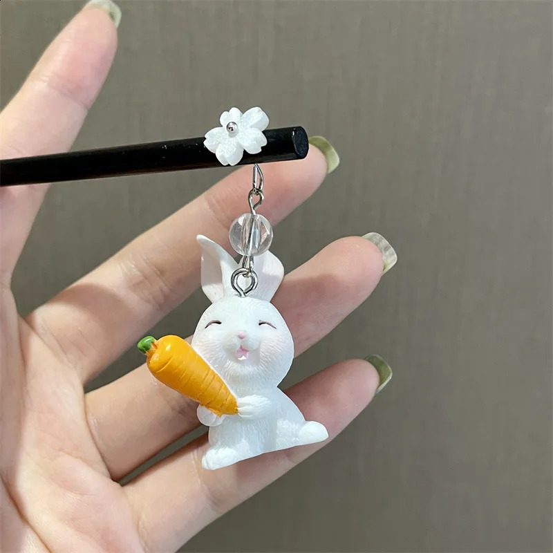 Japanese Holding Firewood Resin Cat Hairpin Cute Three-dimensional Cartoon Hairpin Simple Hairpin Retro Hairpin Jewelry Gift 250807