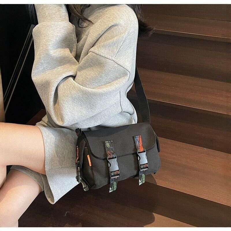 New Simple Canvas Niche Design Shoulder Large Capacity Flip Cover Handbag Fashion Trend Women's Crossbody Bag