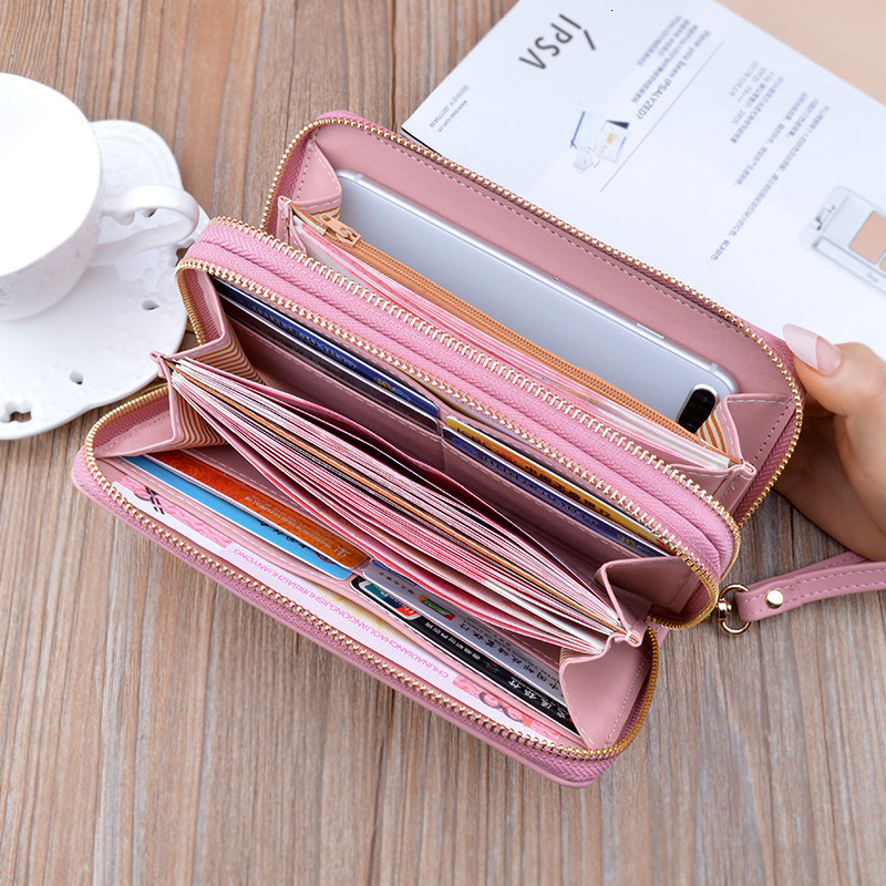 Women's Wallet Long Double Zipper Clutch Bag Soft Leather Wallet Quilted Luxury Bag Crown Designer Bag Large Capacity Double Layer Wallet