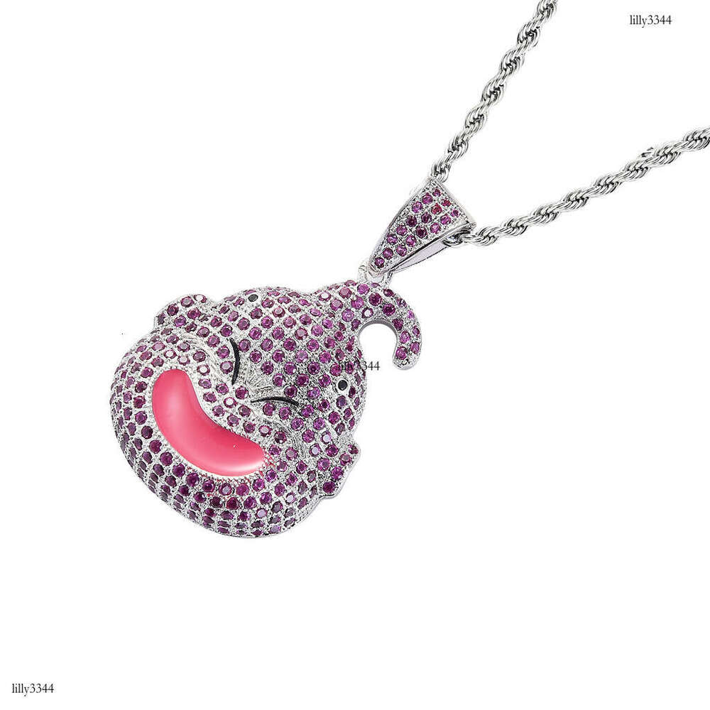 Dragon Ball Fat Buu Main Character Avatar Pendant Trendy Full Moissanite chain Colorful Necklace Hip-Hop Accessories