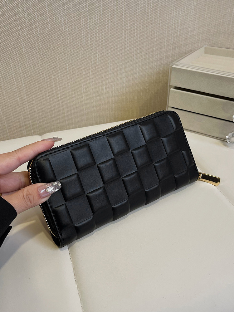 Wallet Women 2025 New Plaid Zipper Long Coin Purse Large Capacity Designer Bag Simple Clutch Cross-border Luxury Bag Card Holder