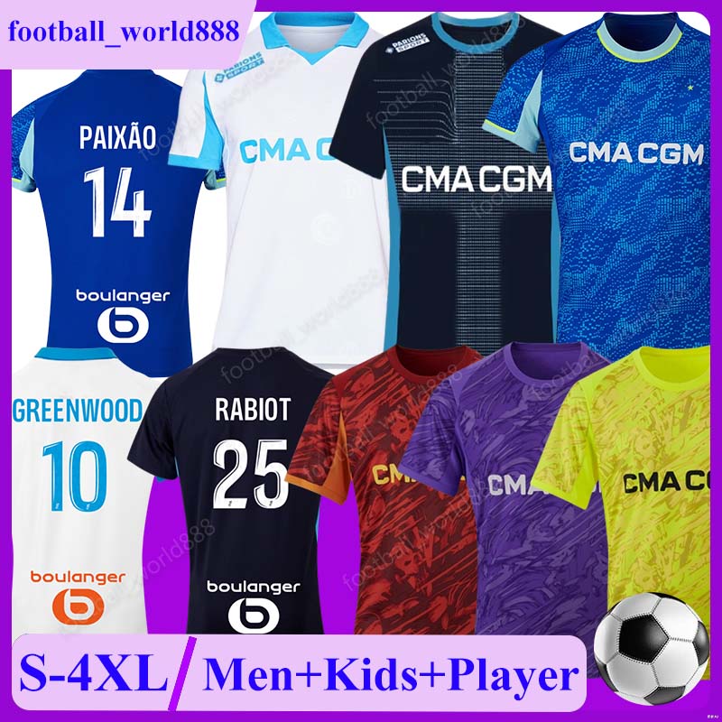 4XL Marseile 25 26 Soccer Jerseys GREENWOOD Maillot de foot 2025 2026 OM football jersey GOUIRI RABIOT MAUPAY ROWE RONGIER HARIT football shirts Men Kids Kits Socks