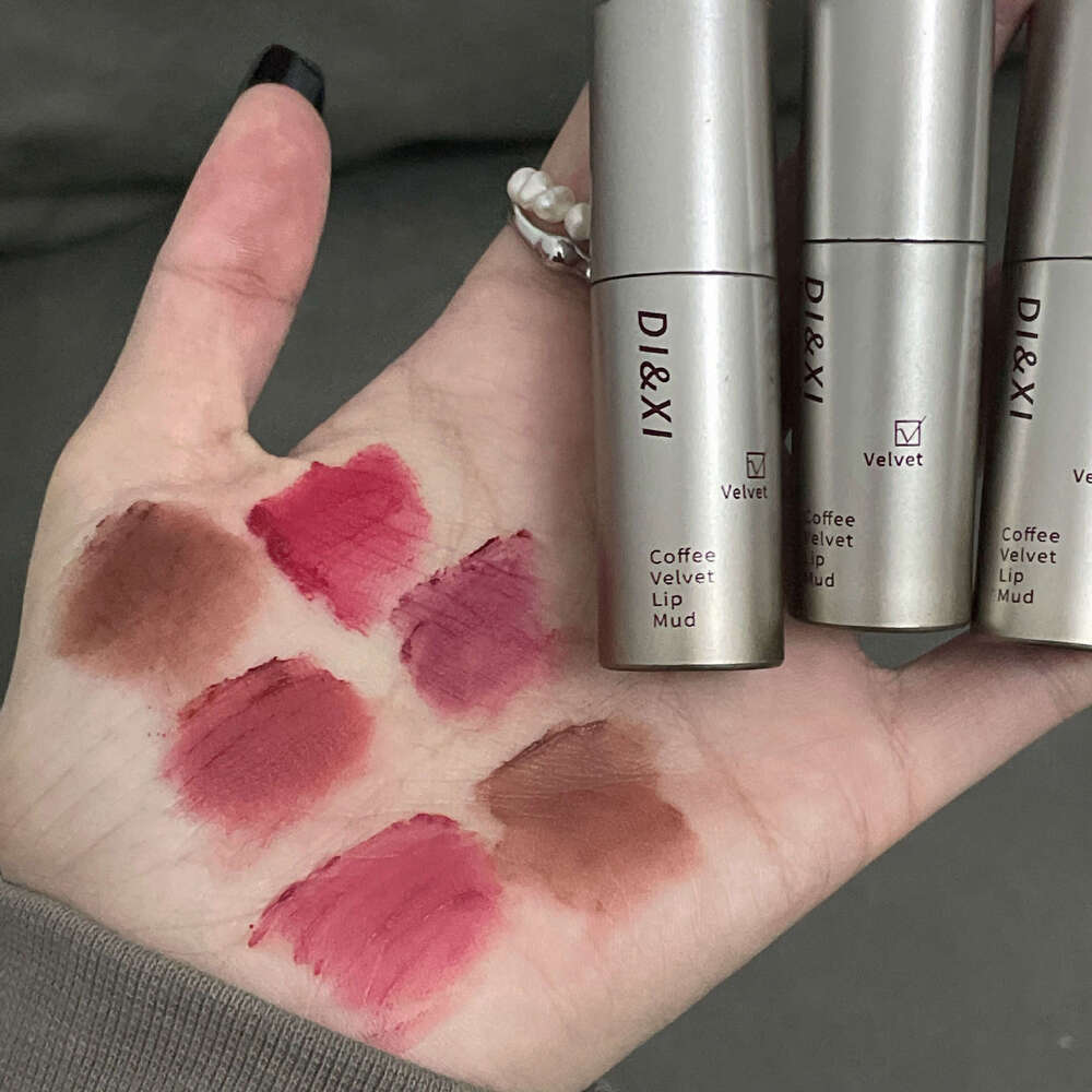 DIXI Small Silver Tube Glaze Velvet Matte Lip Mud Long-lasting Color Whitening Not Easy To Stick Cup Lipstick Makeup Free shipping