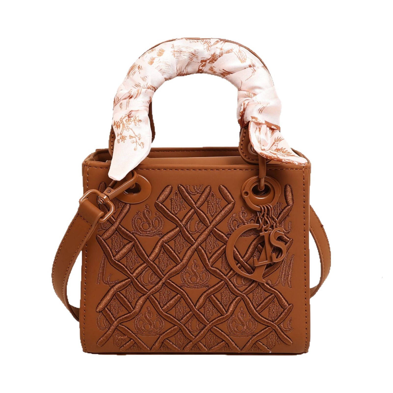 Designer's Embroidered And Sewn Princess Diana Style Crossbody Bag, Multifunctional Fashion Scarf, Single Shoulder Handbag, Cross-border Women�