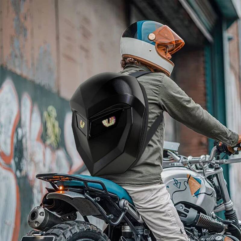 For Man Hard Shell LED Motorcycle Cycling Helmet Backpack for woman Business Travel Waterproof Laptop Backpacks high-quality