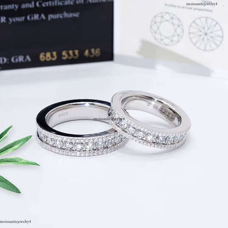 Mens Jewelry Style White Gold Plated Full Iced Out VVS Moissanite Sterling Sier Rings