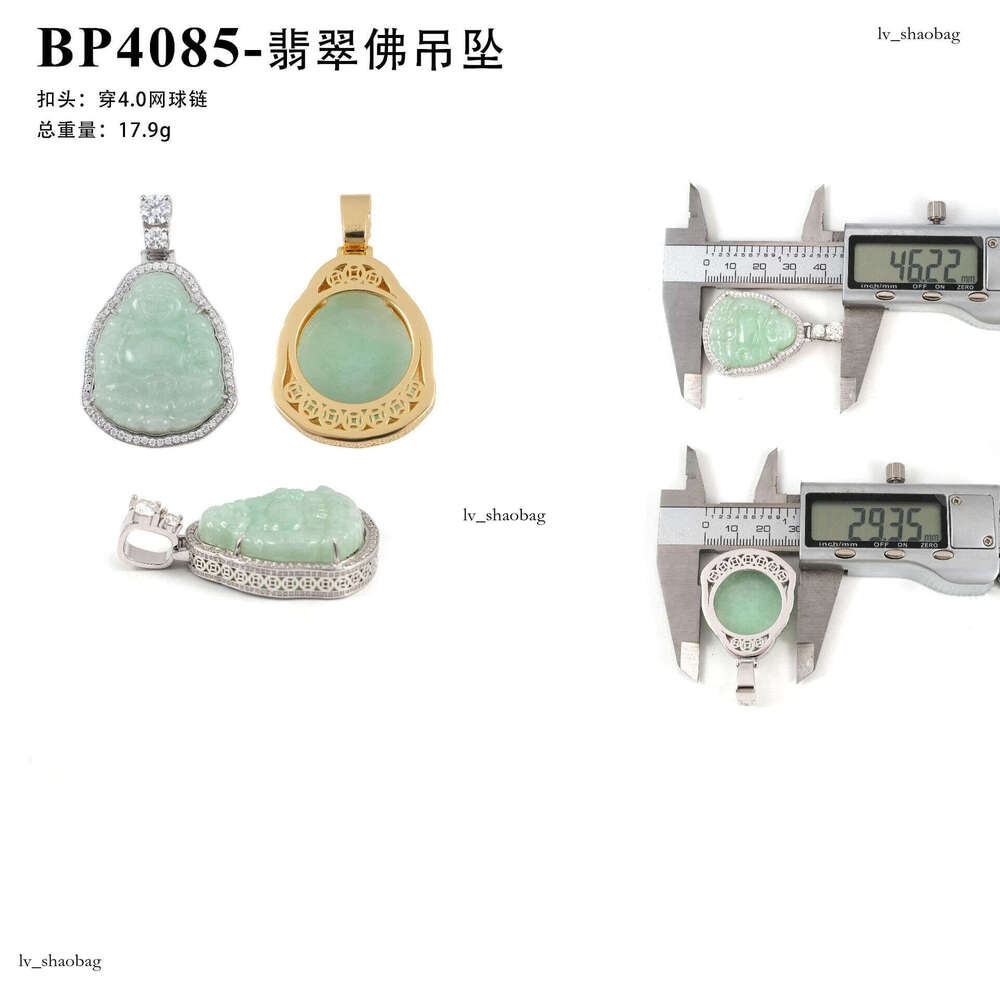 New Chinese Style Natural Jade Buddha with Sier Inlay and Moissanite Pendant