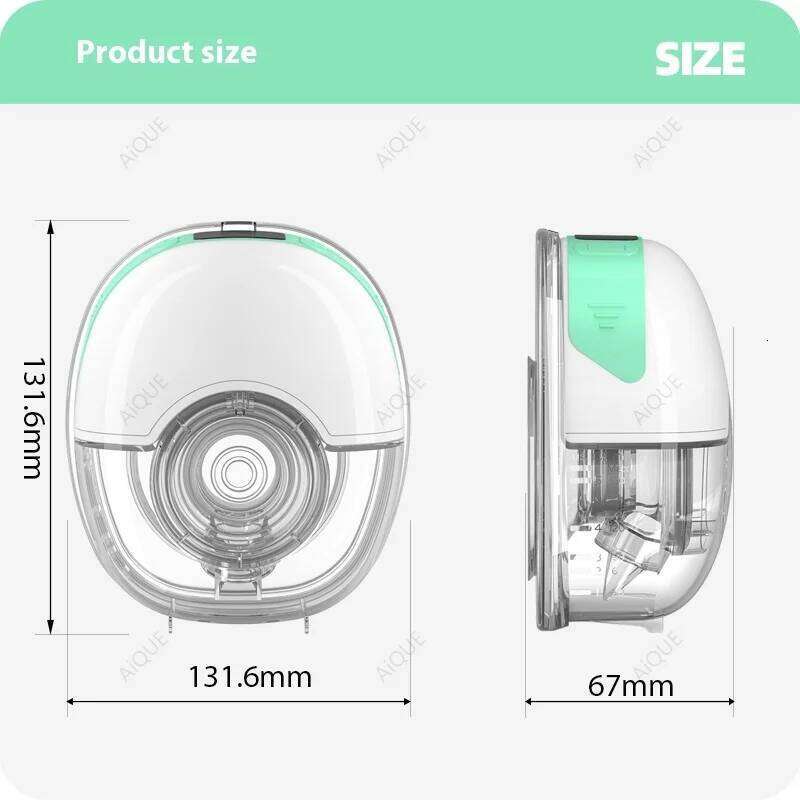 AiQUE Wearable Electric Pump 4 Modes 12 Suction Levels Silent Hands Free Breast Pumps Milk Collector Breastfeeding