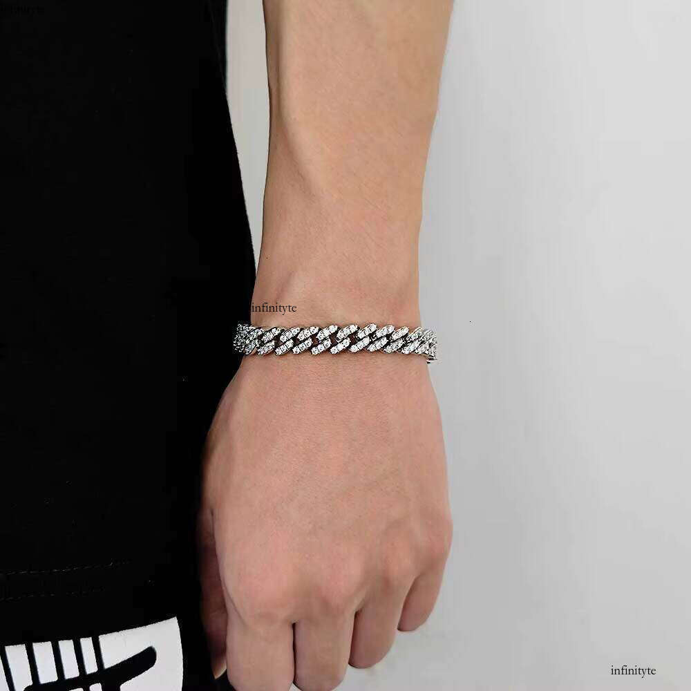 NUOYA 9MM Bling Iced Out Dia Hip Hop Wholesale Miami Cuban Link Chain Bracelet for Men Jewelry