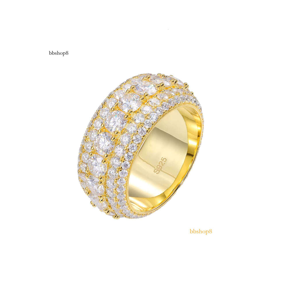 Men's S Pure Silver Silicon Stone Ring Hip-Hop Style, Comes with 14k Gold-Plated Rhodium Anniversary Jewelry Accessories