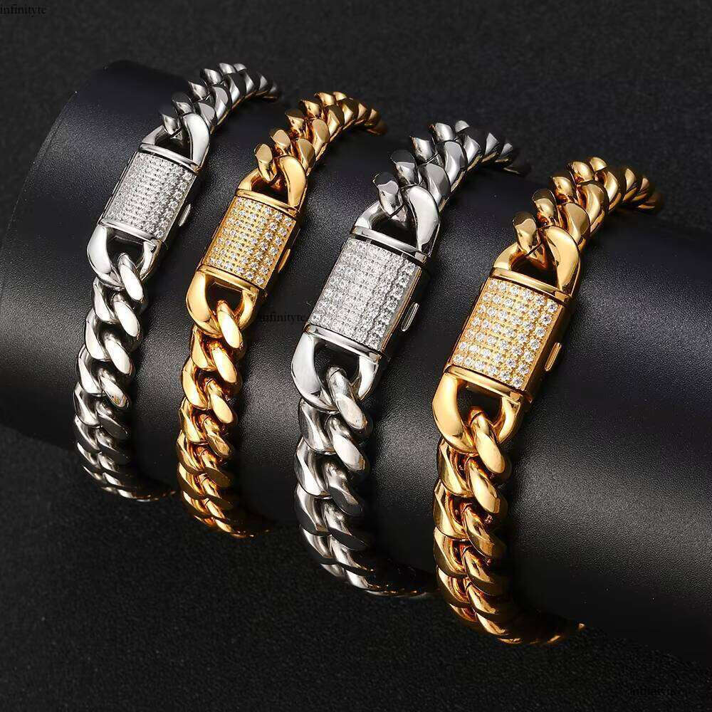 NUOYA Wholesale Custom Stainless Steel High Polish Curb Chain Cuban Link Bracelet Women