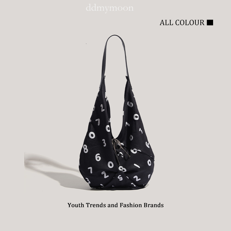 Casual Simple Canvas Tote Large Capacity Shoulder Handbag Versatile Digital Fashion Bag ddmymoon