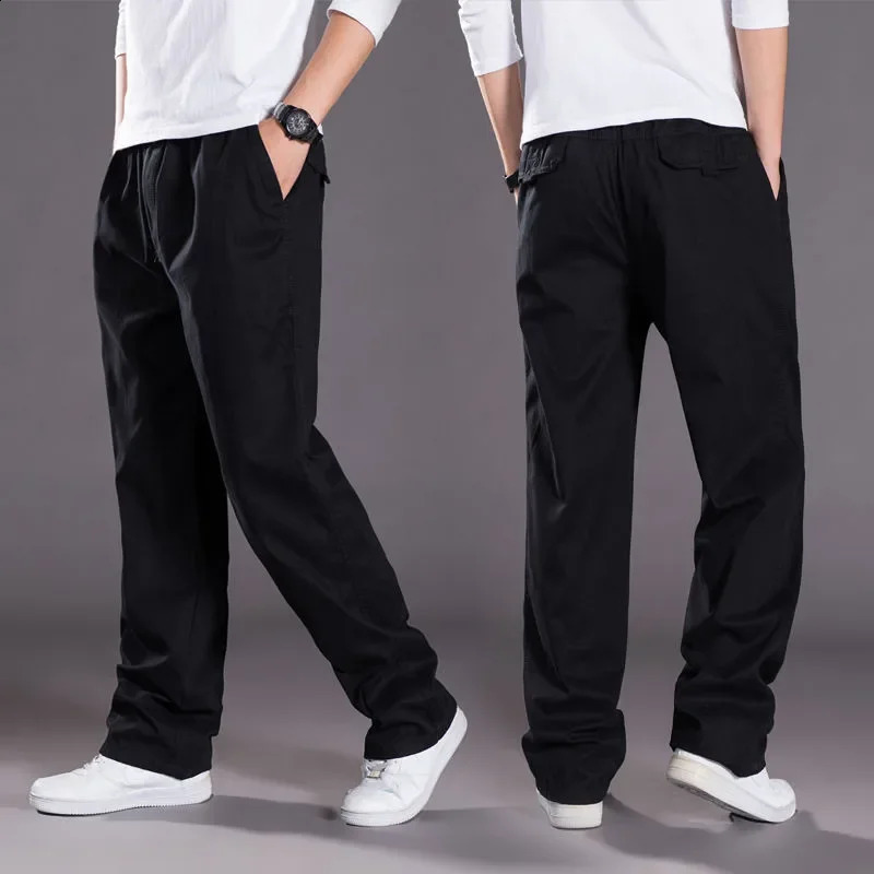 Mens Cargo Pants Spring Cotton Black Work Large Size Summer Casual Climbing Joggers Sweatpants Man Autumn Trousers 250809