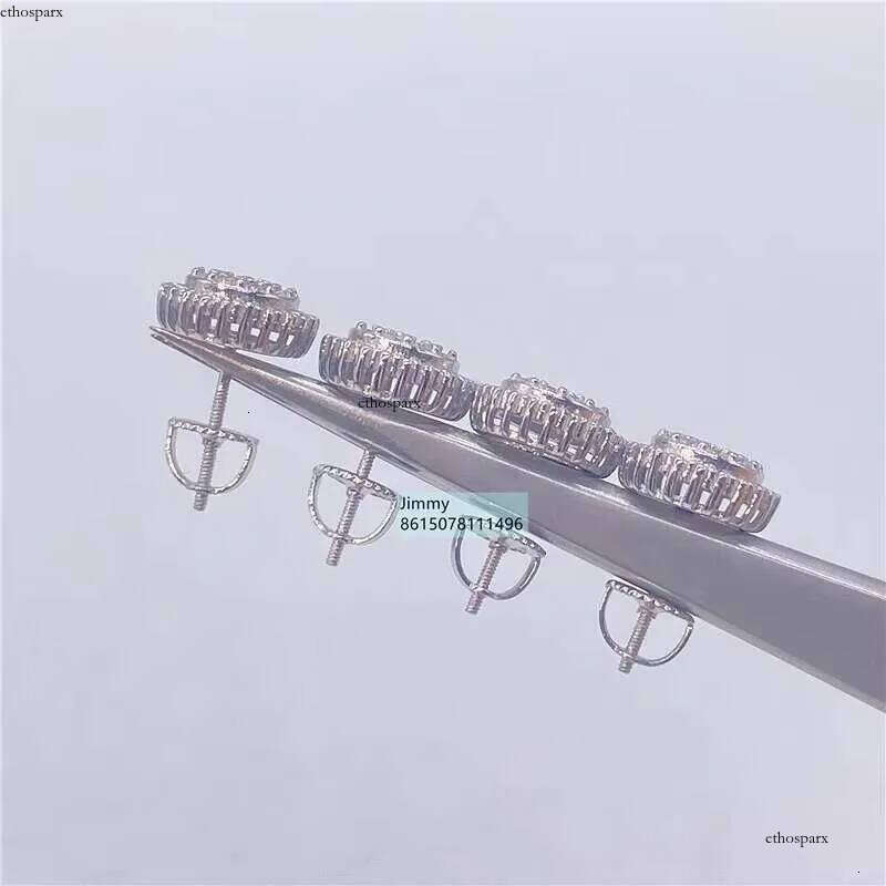 Best Selling Rappe Stock Wholesale Price Sier Iced Out Jewelry Vvs Moissanite Dia Round Shape Men Stud Earrings