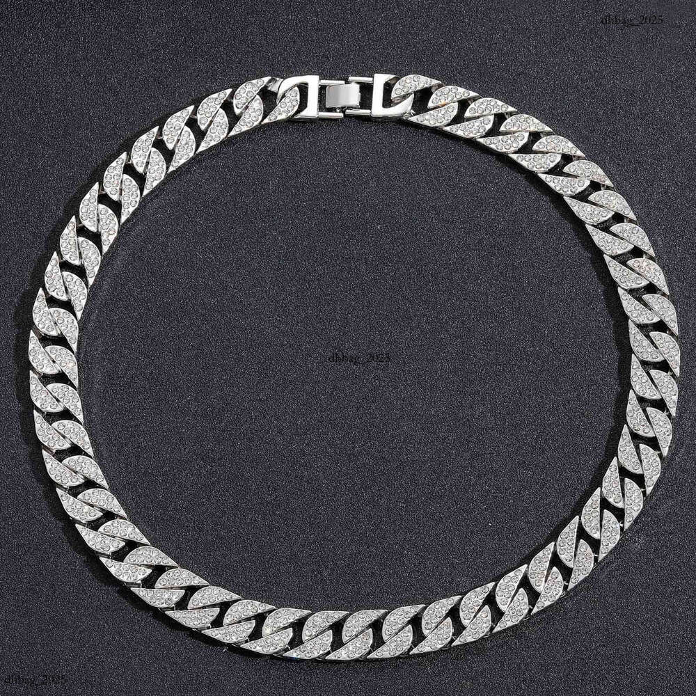 Full Dia Cuban Chain Men's Necklace Trendy Brand Personality Rap Accessories Hip-Hop