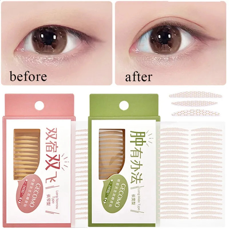 240pcs Invisible Eyelid Tape Natural Paste Long Lasting Double-Fold Self-Adhesive Sticker For Monolids Hooded Puffy Eyes 250807
