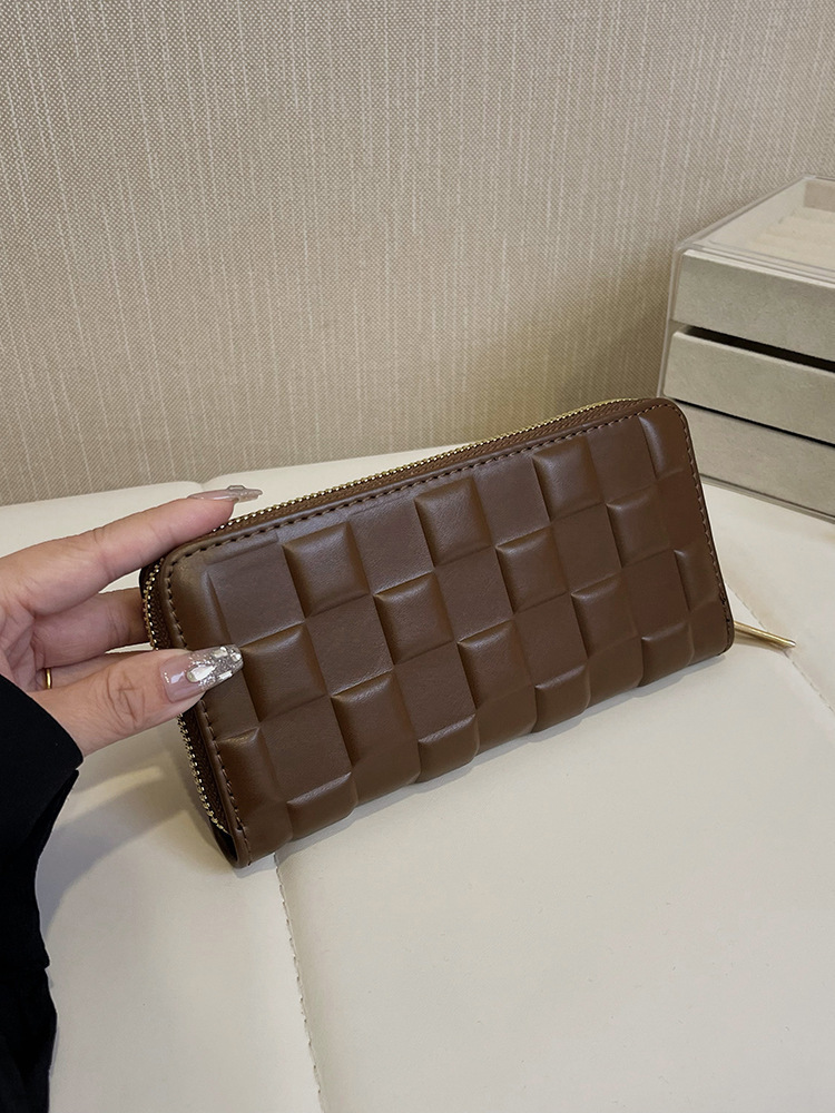 Wallet Women 2025 New Plaid Zipper Long Coin Purse Large Capacity Designer Bag Simple Clutch Cross-border Luxury Bag Card Holder