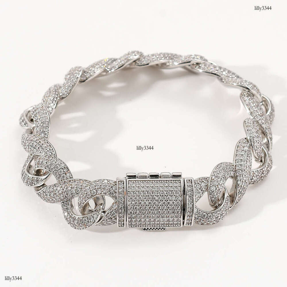 New Style Figure-8 Infinite Cuban Micro-Paved Zircon Trendy Bracelet Hip-Hop Big Gold Chain
