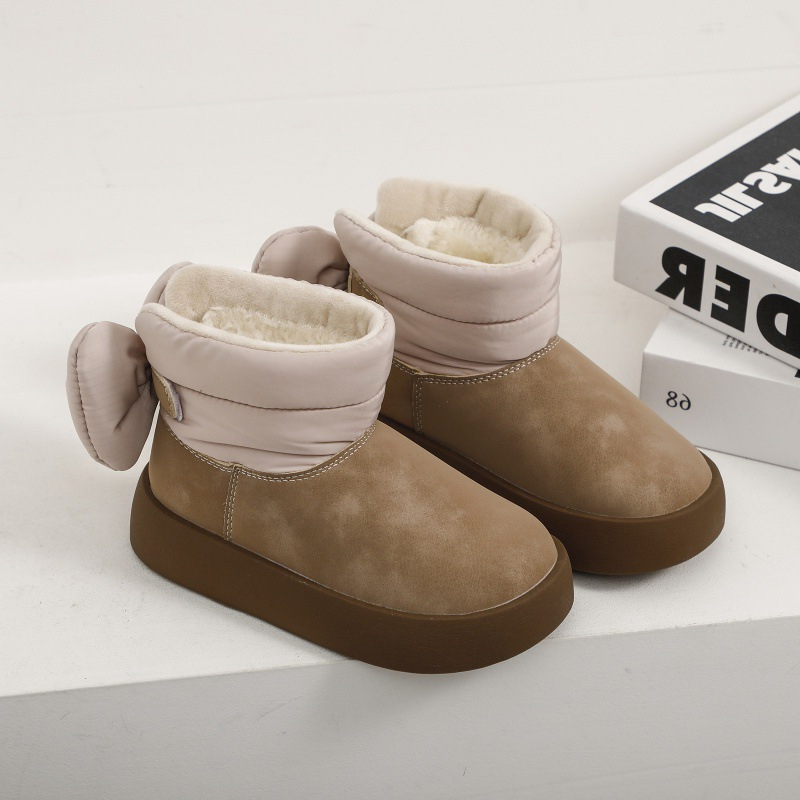Free shipping designer Boots Winter childrens fashionable midsole cotton boots bow princess snow boots childrens shoes