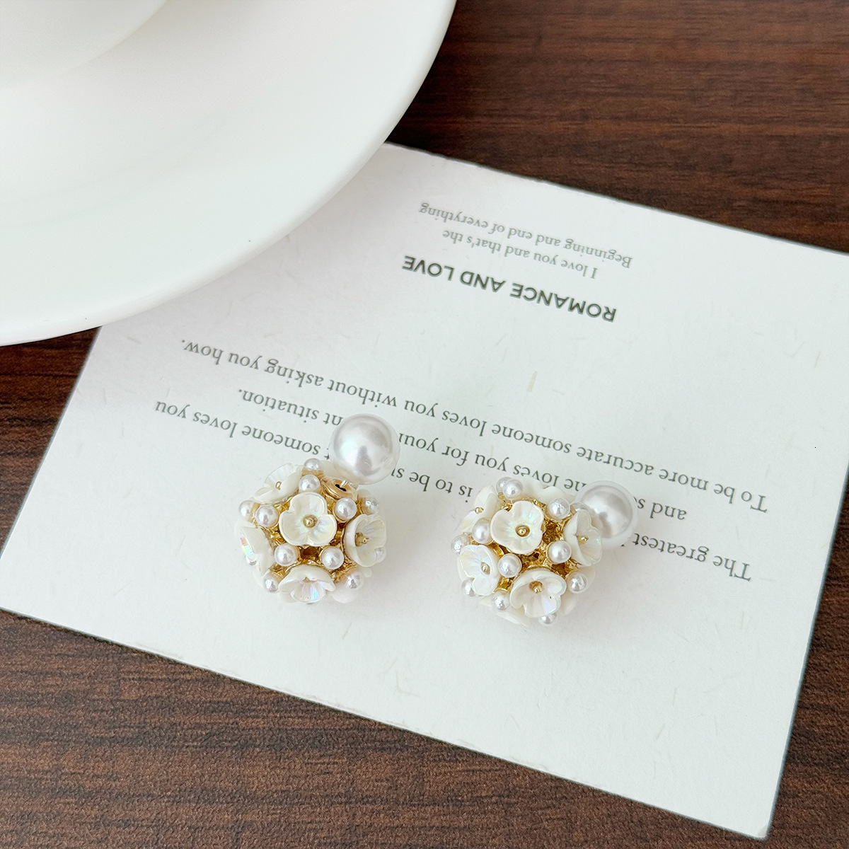 Exaggerated Double-Sided Pearl Flower Stud 2025 New High-End Elegant Earrings for Women