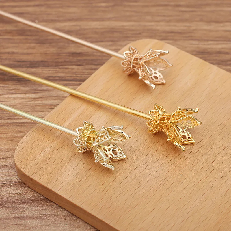 10 PCS 20x16mm Crown Hair Sticks Vintage Hairpins For Girl Women Headwear Jewelry Accessories 250807