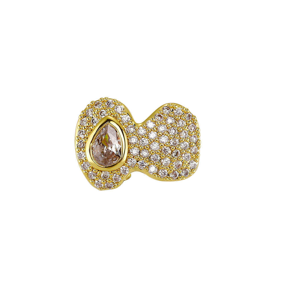 Full Dia Water Drop Large Zircon Trendy Jewelry Grillz Hip Hop Teeth Set Christmas Accessories