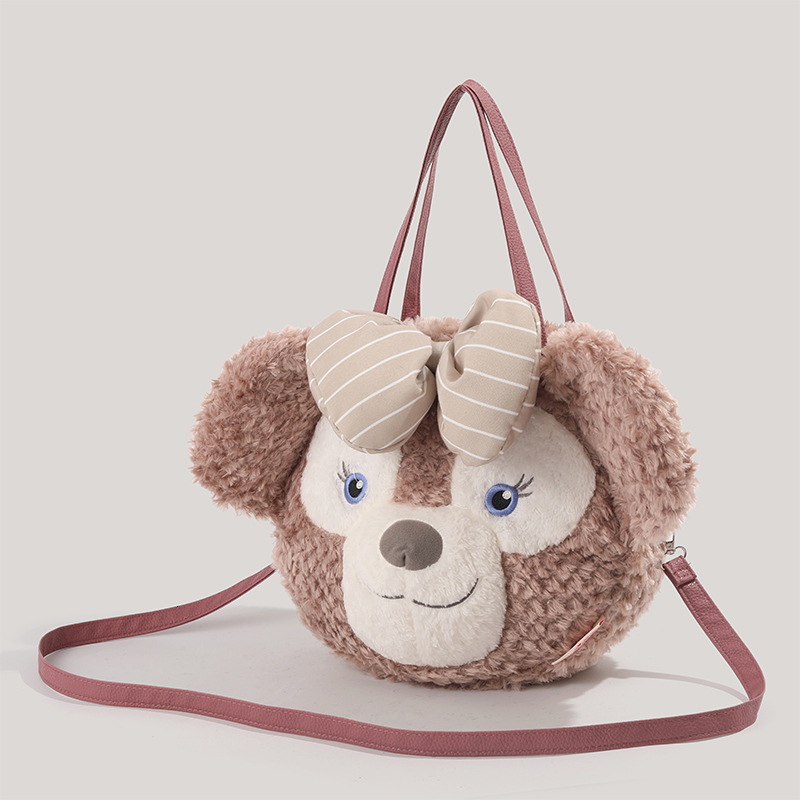 Big Face Versatile Cartoon Bear Plush Cute Crossbody Bag for Women ddmymoon