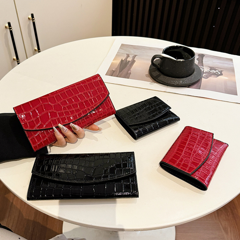 Cross-border Exclusive Women's Long Wallet Classic Stone Pattern Short Designer Bag Trendy Wallet Multi-card Slot Card Holder Luxury Bag