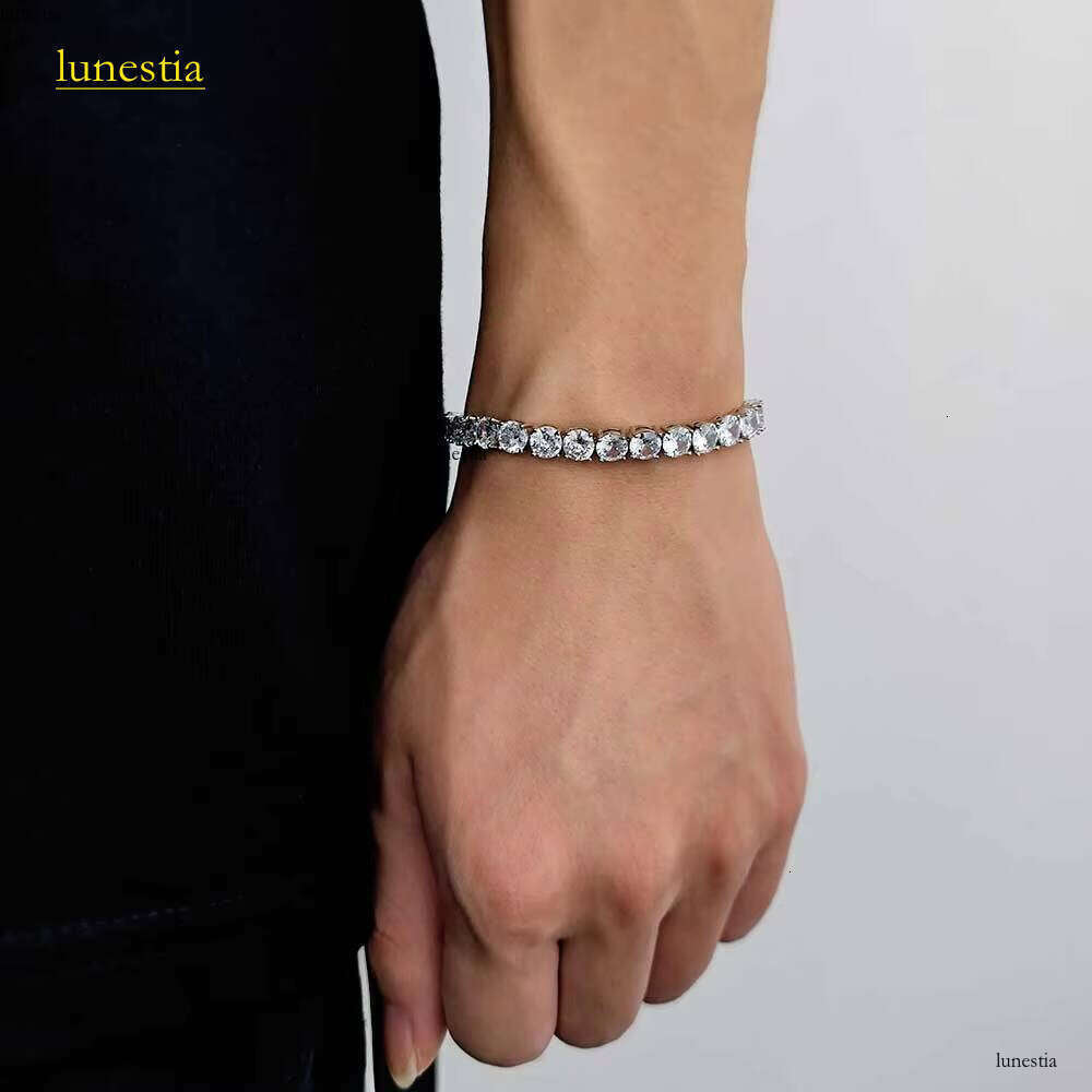 NUOYA Hip Hop Jewelry Gold Plated Bracelet High Quality 5MM Iced Out Dia Tennis Chain for Women