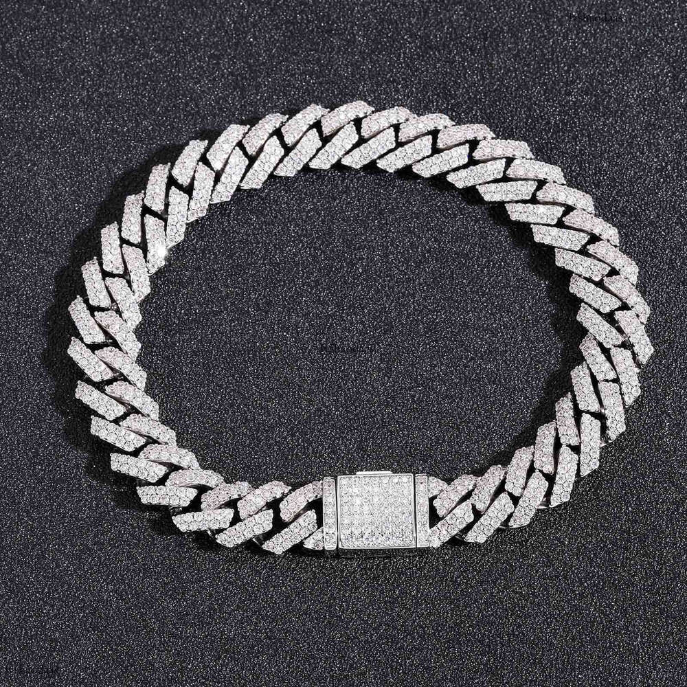 10mm Dia-Shaped Cuban Chain Sterling Hip-Hop Necklace Trendy Men's Personal Sier Moissanite